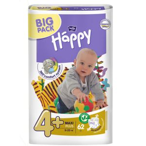 Подгузники "HAPPY" MAXI PLUS 62 шт. Подгузники "HAPPY" MAXI PLUS 62 шт.