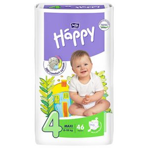 Подгузники детские Happy BELLA BABY maxi. (вес 8-18 кг, 2 х 66 шт.)
