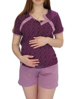 Піжама для вагітних та годуючих футболка і шорти "Violet"