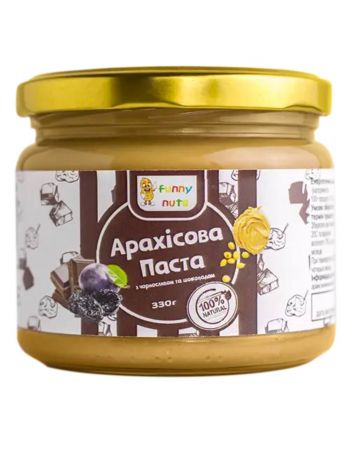 Арахісова паста FunnyNuts з чорносливом і шоколадом 330 г Natural-100%