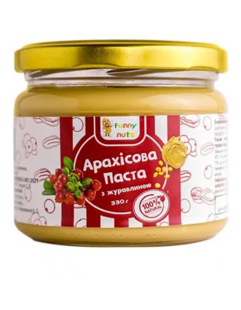 Арахісова паста FunnyNuts з журавлиною 330 г Natural