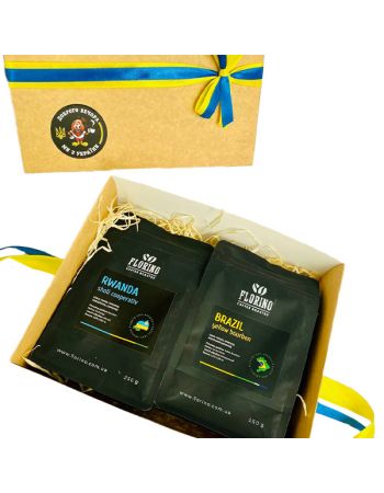 Подарочный набор бразильского кофе с шоколадом и пряностями Rwanda + Yellow bourbon (500 г) Подарочный набор бразильского кофе с шоколадом и пряностями Rwanda + Yellow bourbon (500 г)