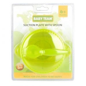 Тарелка на присоске с крышкой и ложкой Baby Team 