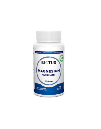 Магний глицинат, Magnesium Glycinate, Biotus, 60 капсул