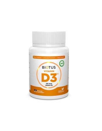 Вітамін Д3, Vitamin D3, Biotus, 5000 МО, 120 капсул