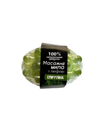 Натуральне мило-скраб із люфою з ароматом Спіруліни
